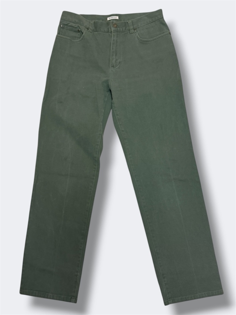 Olive Green Straight Leg Jeans Stretch Mid Rise Casual Pants Women’s 8 Jones NY